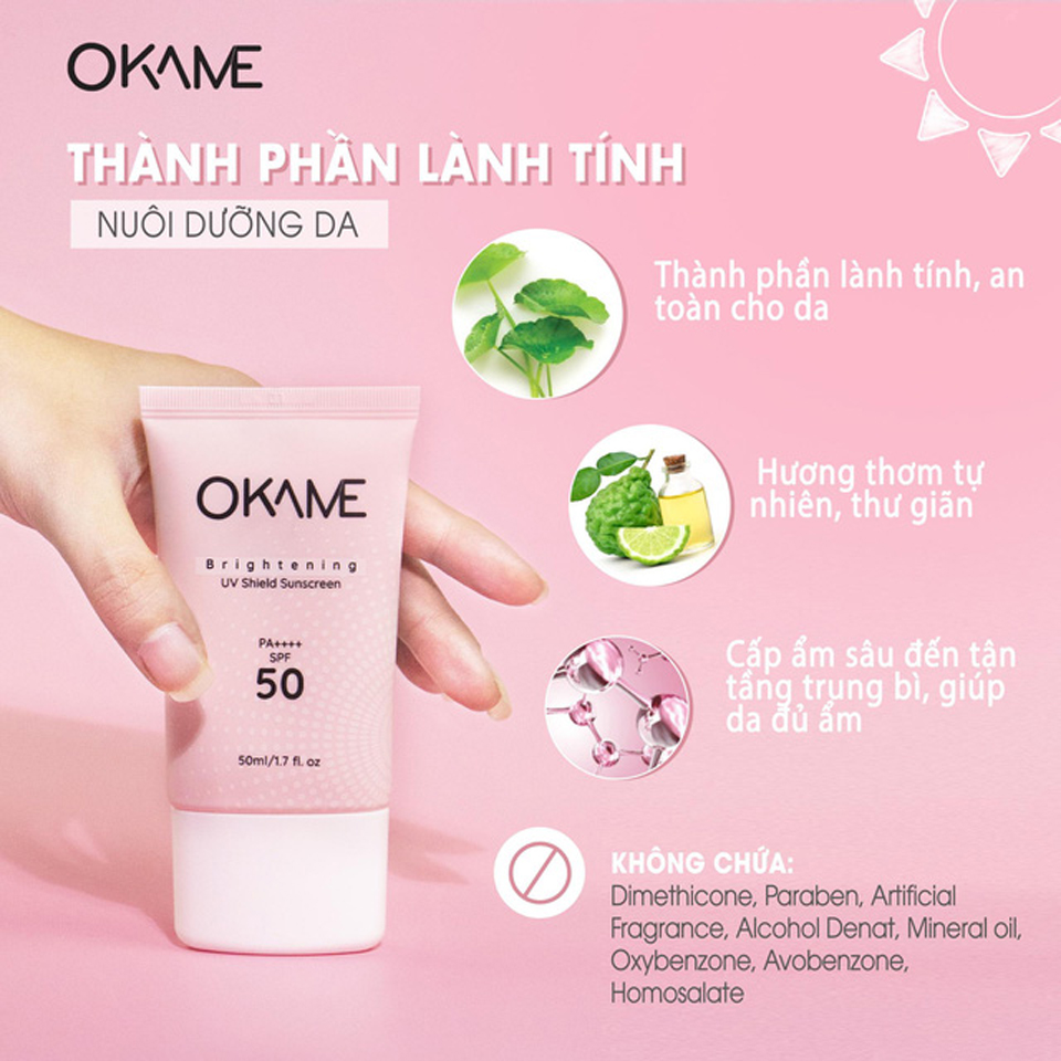 Kem Chống Nắng Okame Brightening UV Shield Sunscreen SPF 50/ PA++++